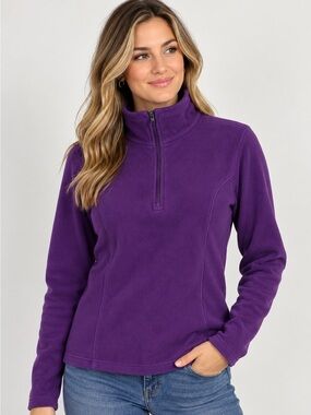 Lands’ End M Purple Fleece 1/4 Zip Pullover
'